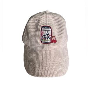 NWOT LaCroix Pink Corduroy Cherry Blosson Embroidered Hat Adjustable Size